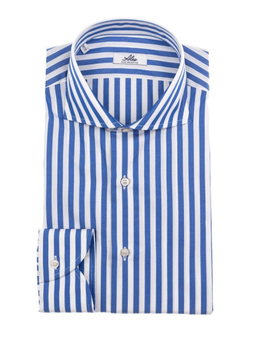 Camicia formale sottogiacca a righe azzurre